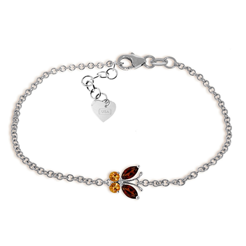 Gold Butterfly Bracelet With Garnets Citrines 810$